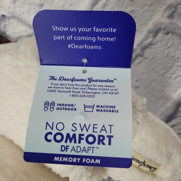 Dearfoams Lane Teddy Slide Memory Foam Slippers in Muslin size Large (9-10) - Picture 15 of 15